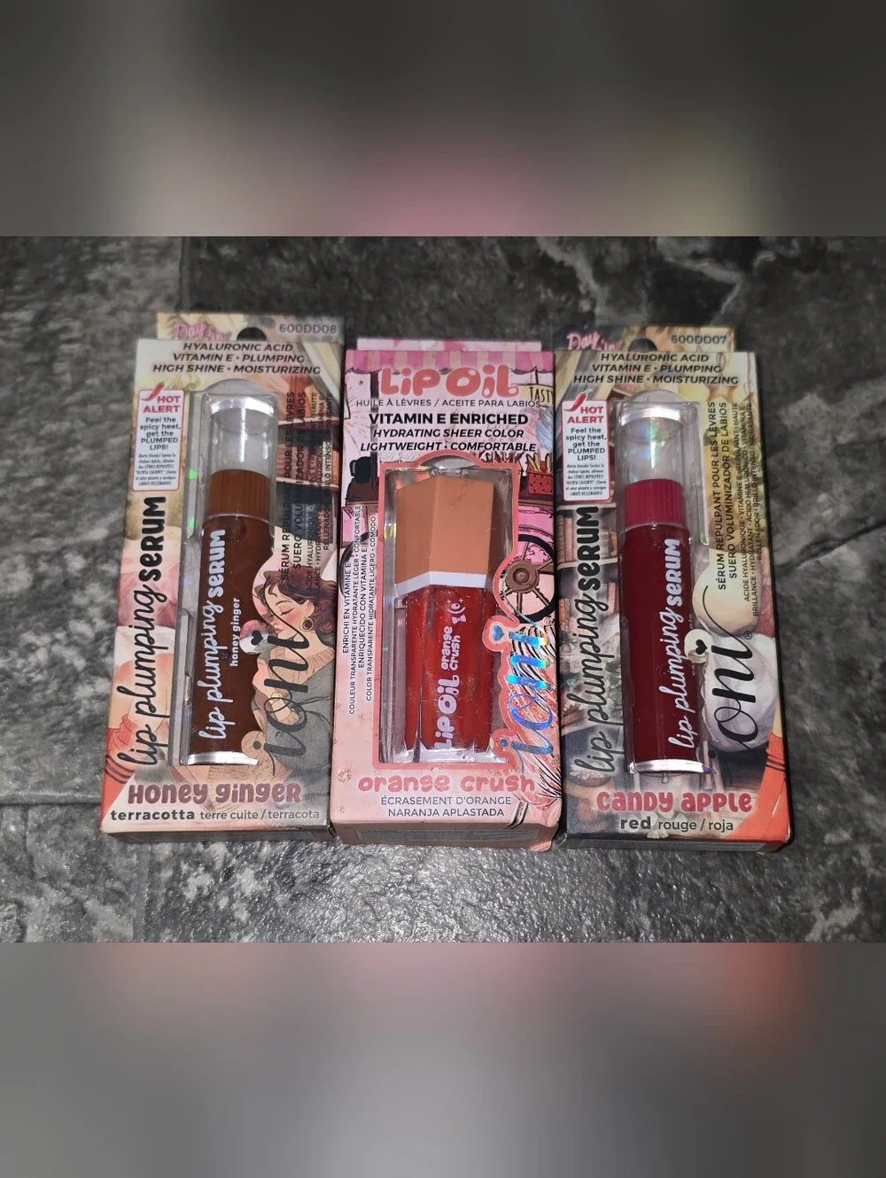 Ioni Lip Plumping Serum- Candy Apple & Honey Ginger + Lip Oil BNIB